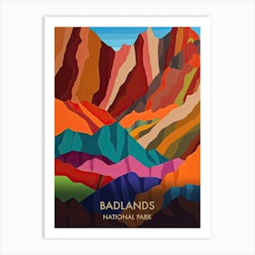 Badlands National Park Travel Poster Matisse Style 4 Art Print