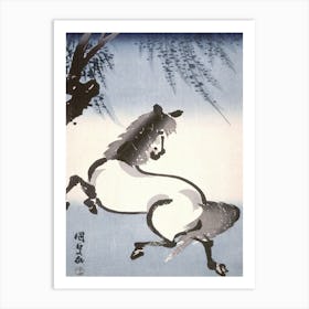 Horse Under Willow By Utagawa Kunisada And Seizan Art Print