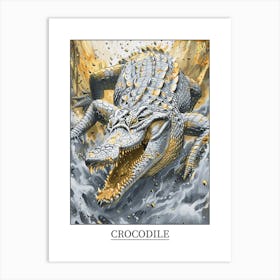 Crocodile Precisionist Illustration 3 Poster Art Print