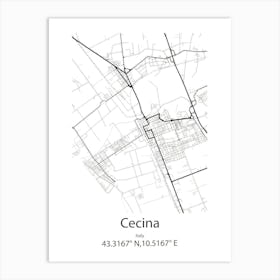 Cecina,Italy Minimalist Map Art Print