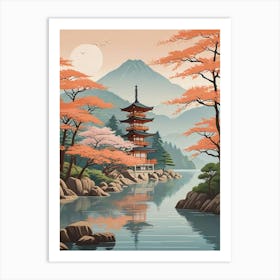 Miyajima Island Japan Vintage Travel Art (1) Art Print