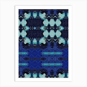 Blue And Black Abstract Art Print