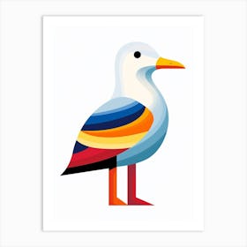 Colourful Geometric Bird Seagull 1 Art Print