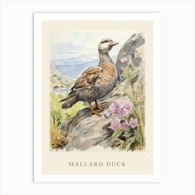 Beatrix Potter Inspired  Animal Watercolour Mallard Duck 3 Art Print