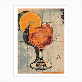 Aperol Spritz Tiled Illustration 4 Art Print