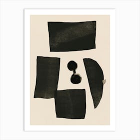 Black & White & Beige Art Print