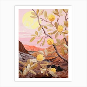 Bergamot 3 Flower Painting Art Print