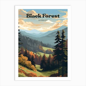 Black Forest Germany Sunset Modern Travel Art Art Print