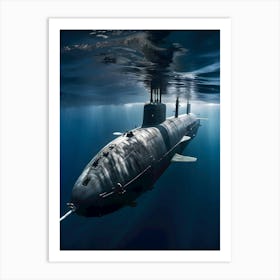 Submarine In The Ocean-Reimagined 39 Art Print