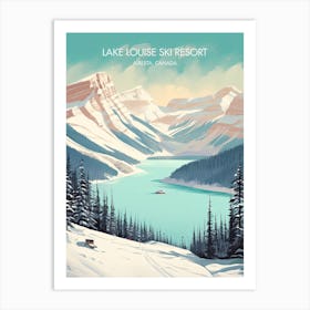 Poster Of Lake Louise Ski Resort   Alberta, Canada, Ski Resort Illustration 1 Art Print