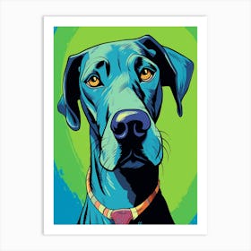 Blue Doberman Art Print