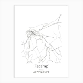 Fecamp,France Minimalist Map Art Print