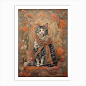 Cat In Scarf Art Print
