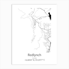 Redlynch,Australia Minimalist Map Art Print