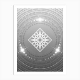 Geometric Glyph in White and Silver with Sparkle Array n.0113 Art Print