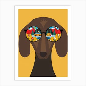 Dog With Sunglasses 1 Art Print