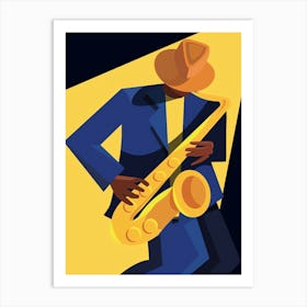 Jazz Musician Playing Saxophone Art Print