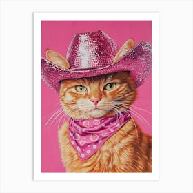 Cowgirl Cat 1 Art Print