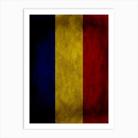 Romania Flag Texture Art Print