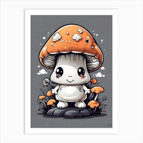 Kawaii Mushroom cute Art Print