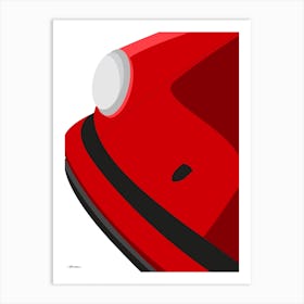 Red Porsche 911 Headlight Art Print