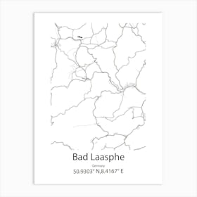 Bad Laasphe,Germany Minimalist Map Art Print