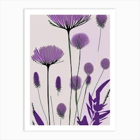 Purple Prairie Clover Wildflower Modern Muted Colours 2 Art Print