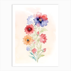 Watercolor Flowers 4 Art Print