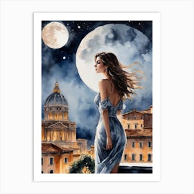 Roma Moonlight Art Print