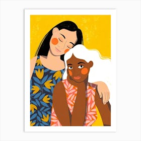 Two Women Hugging 2 Art Print