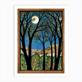 William Morris Moonlight In The Trees 17 Art Print