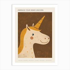 Muted Pastel Unicorn Portrait Kids Storybook 1 Poster Art Print