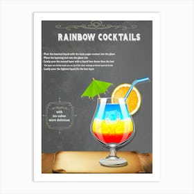 Rainbow Cocktails Art Print