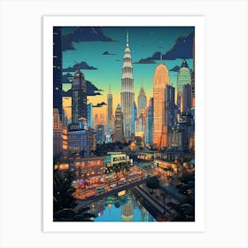 Kuala Lumpur Pixel Art 3 Art Print