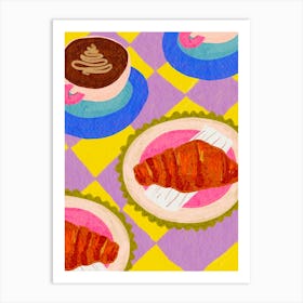 Croissants And Coffee Art Print