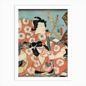 Toneri Umeōmaru And Toneri Sakuramaru From The Play Sugawara Denjū Tenarai Kagami By Utagawa Art Print