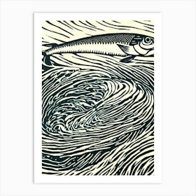 Barracuda II Linocut Art Print