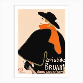 Aristide Bruant In His Cabaret (1893) 1, Henri de Toulouse-Lautrec Art Print