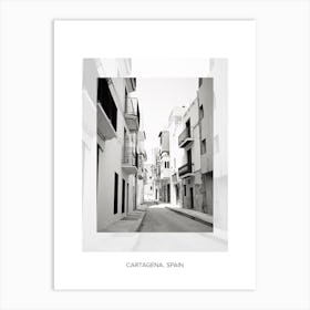 Poster Of Cartagena, Spain, Black And White Old Photo 3 Art Print