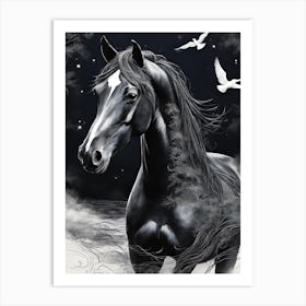 Black Horse 4 Art Print