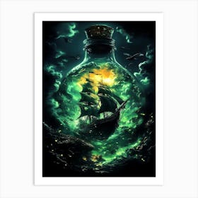 Ship In A Bottle 1 Art Print