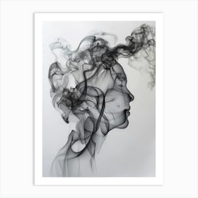 Smoke Portrait Of A Woman 4 Art Print