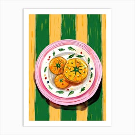 A Plate Of Pumpkins, Autumn Food Illustration Top View 16 Art Print