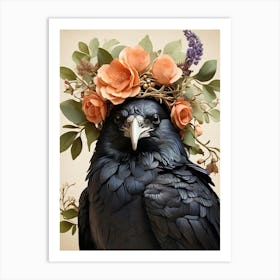 Crow In A Wreath 5 Art Print