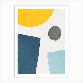 Abstract Shapes Yellow Blue Art Print