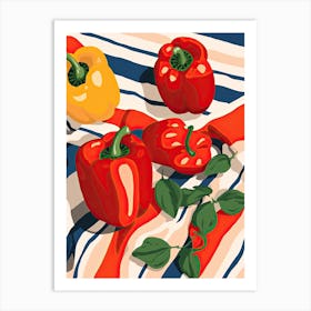 Bell Peppers Summer Illustration 3 Art Print