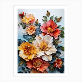 3d Flower Art Art Print