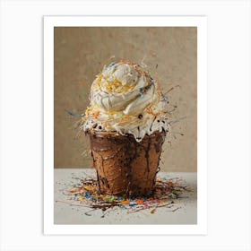 Ice Cream Cupcake Art Print