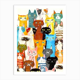 Many Cats Art Print