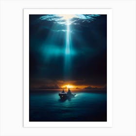 Ship In The Ocean-Reimagined Art Print